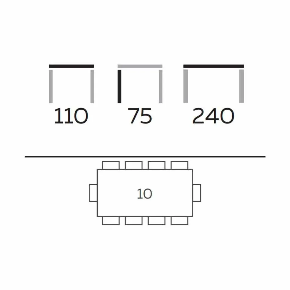 Esstisch in modernem Design aus Gres und Esche Made in Italy - Charol Viadurini
