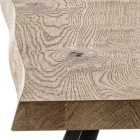 Feststehender Esstisch mit Metallgestell und Eichenfurnierplatte - Termoli Viadurini