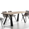 Feststehender Esstisch mit Metallgestell und Eichenfurnierplatte - Termoli