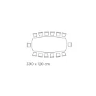 Fester Esstisch mit Fassplatte aus Keramik, hergestellt in Italien – Gläser Viadurini