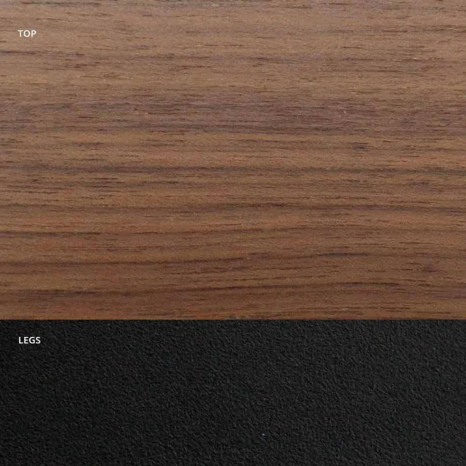 Furnierter Esstisch mit Stahlgestell, hergestellt in Italien – Dalmatiner Viadurini