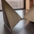 Esstisch aus 3 mm starker Keramik und Metallbasis, hergestellt in Italien – Pfingstrose Viadurini