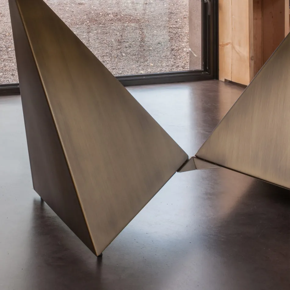 Esstisch aus 3 mm starker Keramik und Metallbasis, hergestellt in Italien – Pfingstrose Viadurini