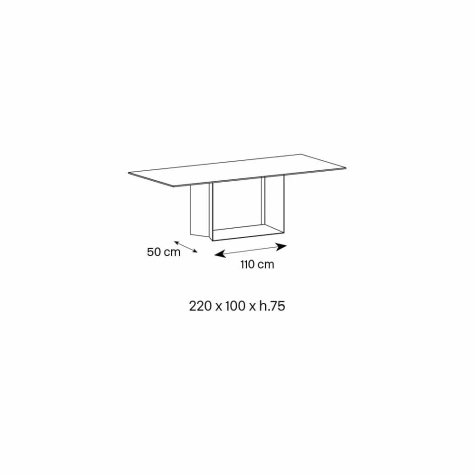 Emperador Keramik und Bronze Metall Esstisch Made in Italy - Dunkelbraun Viadurini