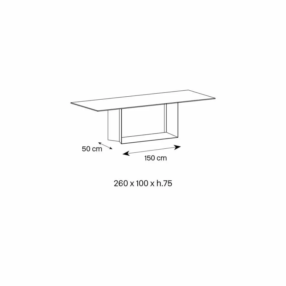 Emperador Keramik und Bronze Metall Esstisch Made in Italy - Dunkelbraun Viadurini