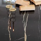 Esstisch aus polierter Keramik und Stahl von Florim Thunder Night – Medunotav Viadurini