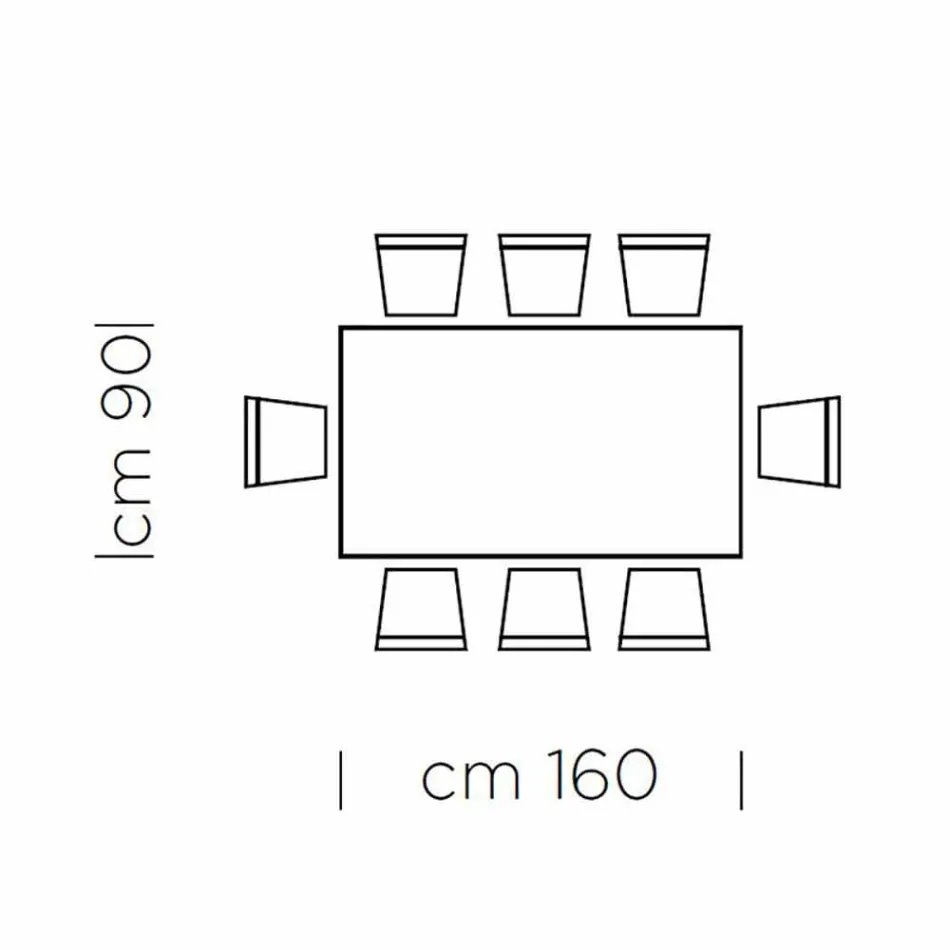 Esstisch aus grauem Fenix und lackiertem Stahl, hergestellt in Italien – Settimmio Viadurini