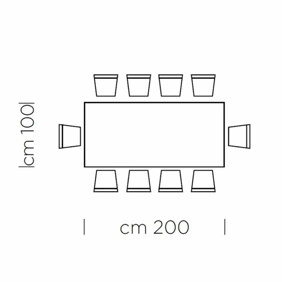 Esstisch aus grauem Fenix und lackiertem Stahl, hergestellt in Italien – Settimmio Viadurini