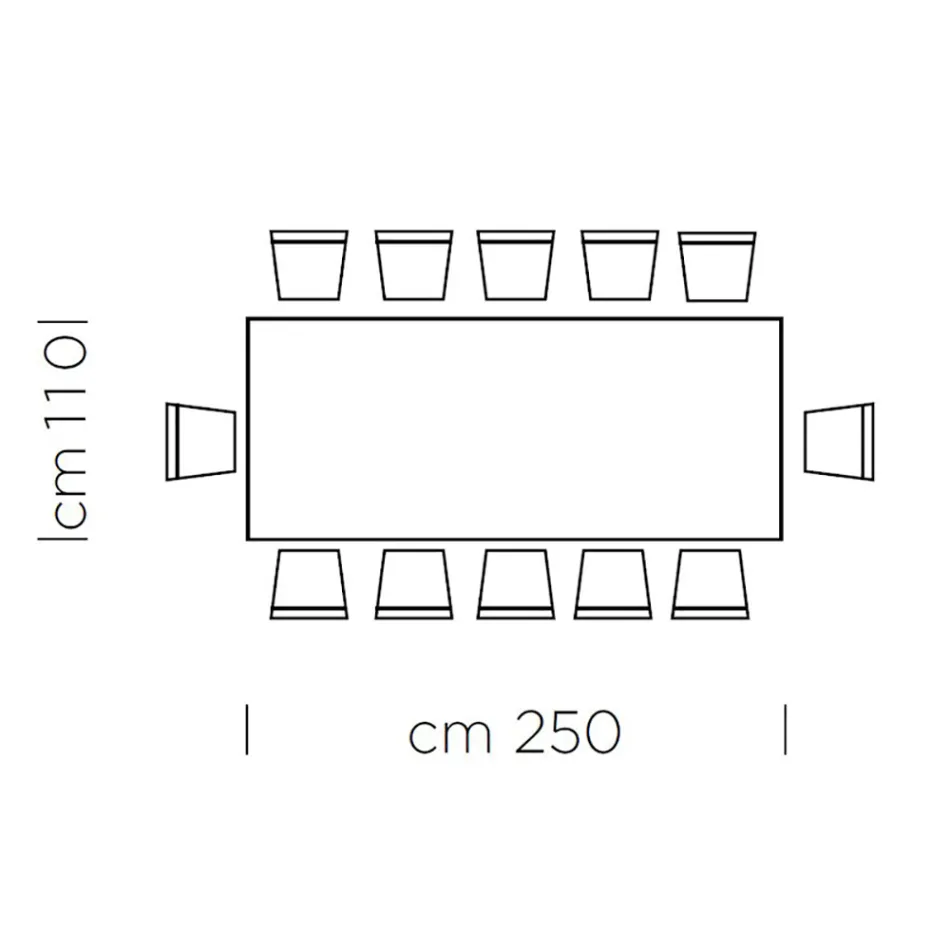 Esstisch aus grauem Fenix und lackiertem Stahl, hergestellt in Italien – Settimmio Viadurini