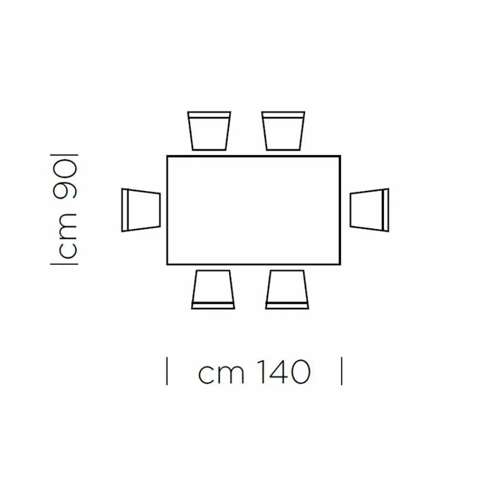 Esstisch aus grauem Fenix und lackiertem Stahl, hergestellt in Italien – Settimmio Viadurini