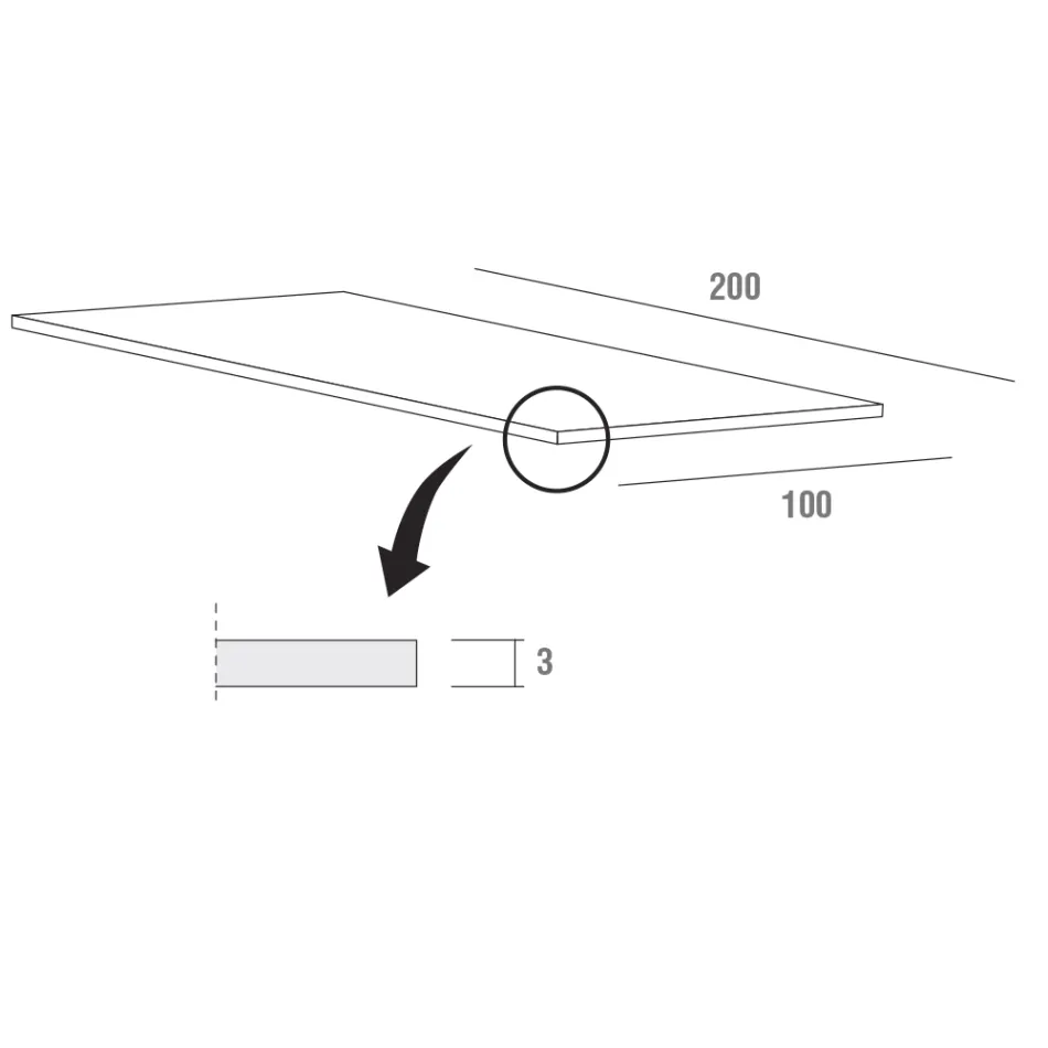 HPL-Esstisch mit Metallgestell, hergestellt in Italien, Precious - Carlino Viadurini