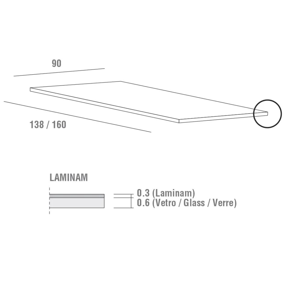 Esstisch aus Laminat mit Aluminiumstruktur, hergestellt in Italien – Bayern Viadurini