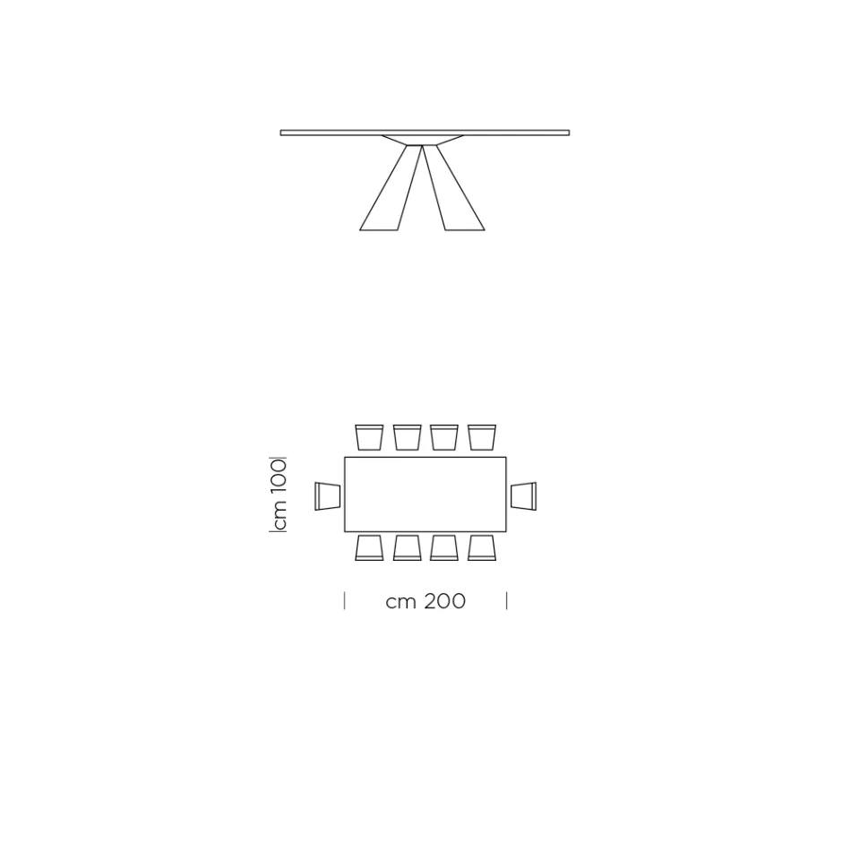 Esstisch aus HPL-Laminat und hochwertigem Made in Italy-Stahl – Dalmatiner Viadurini