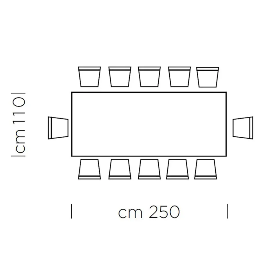 Esstisch aus HPL-Laminat und feinem Made in Italy-Stahl - Settimmio Viadurini