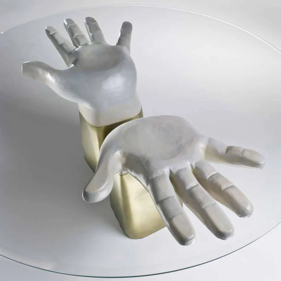 Esstisch aus Holz mit Glasplatte, Made in Italy, Bartolo Viadurini