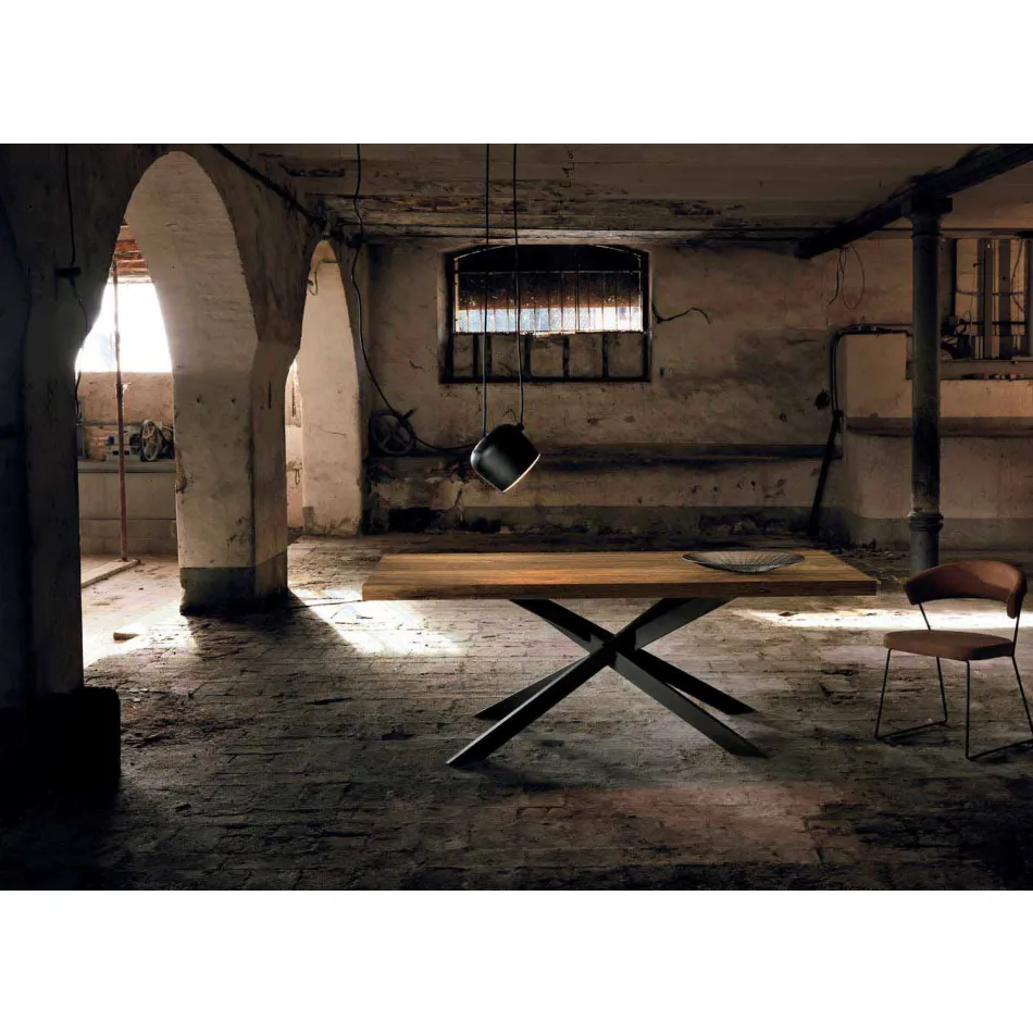 Moderner Esstisch aus Massivholz made in Italy Oncino Viadurini