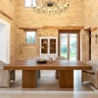 Esstisch aus recyceltem Tropenholz mit doppelter Basis - Slide Viadurini