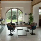 Esstisch aus recyceltem Tropenholz und Metallbeinen – Slide Viadurini