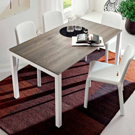 Esstisch aus Melamin und lackiertem Metall Made in Italy - Remigio Viadurini