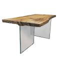 Esstisch aus Secular Oak und Crystal Base Made in Italy - Dite