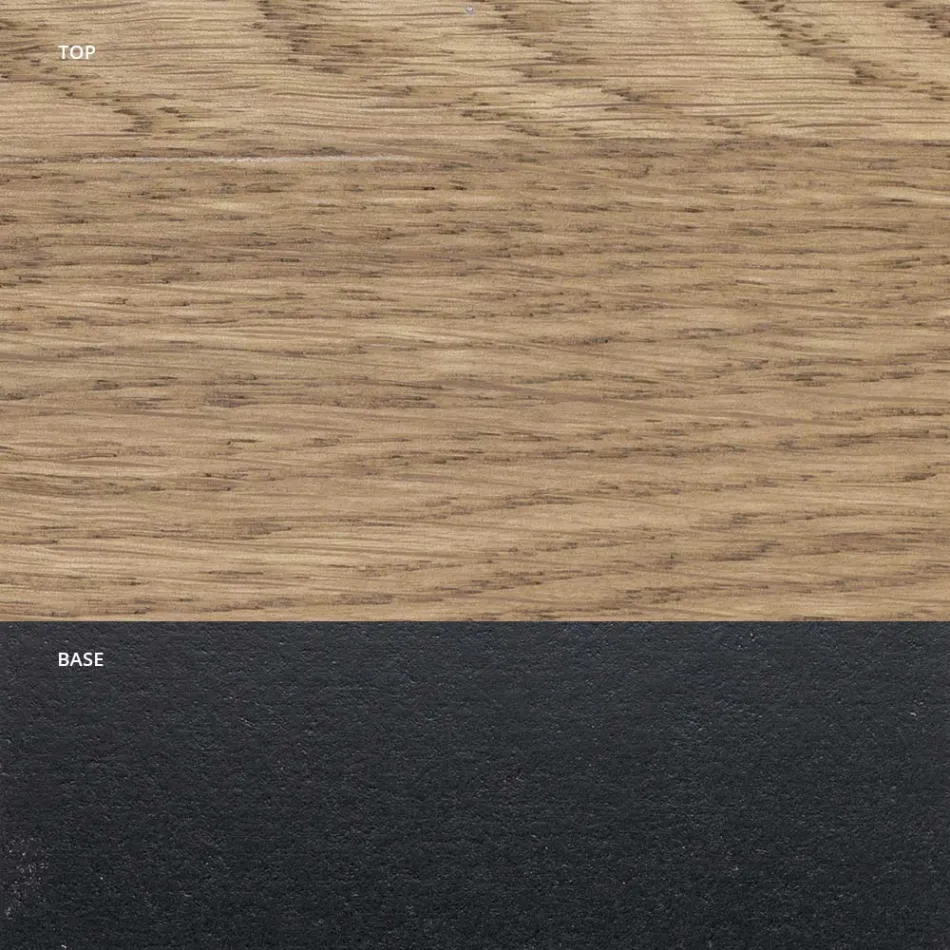 Esstisch aus Masellato-beschichteter Eiche und Metall Made in Italy - Riad Viadurini