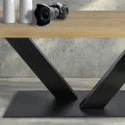 Esstisch aus Masellato-beschichteter Eiche und Metall Made in Italy - Riad Viadurini