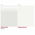 Esstisch aus weißem Glas und lackiertem Metall Made in Italy - Brooch Viadurini