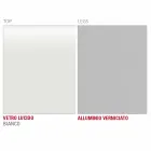 Esstisch aus weißem Glas und lackiertem Metall Made in Italy - Brooch Viadurini