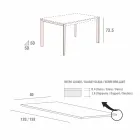 Esstisch aus weißem Glas und lackiertem Metall Made in Italy - Brooch Viadurini