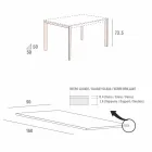 Esstisch aus weißem Glas und lackiertem Metall Made in Italy - Brooch Viadurini