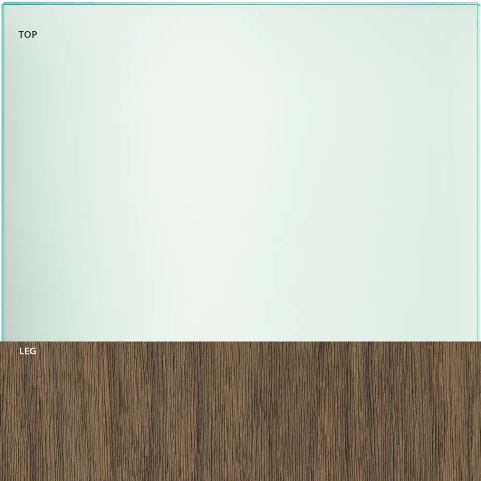 Esstisch aus Glas und Beine aus Eiche oder Nussbaum Canaletto - Aschio Viadurini