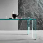 Esstisch aus extra klarem Glas Luxury Design 4 Dimensions - Kuduro Viadurini