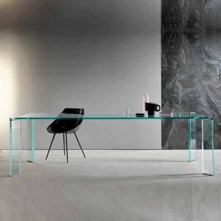 Esstisch aus extra klarem Glas Luxury Design 4 Dimensions - Kuduro Viadurini
