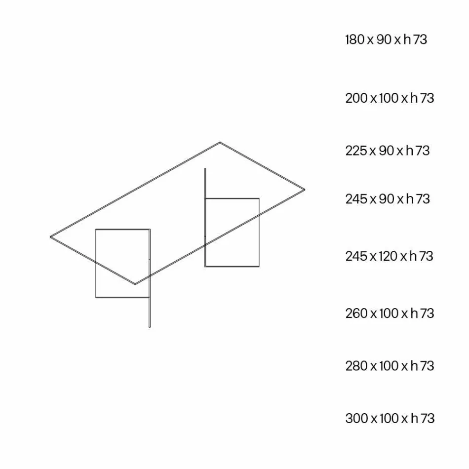 Design-Esstisch aus extraklarem Glas 8 Dimensionen - Pollinare Viadurini