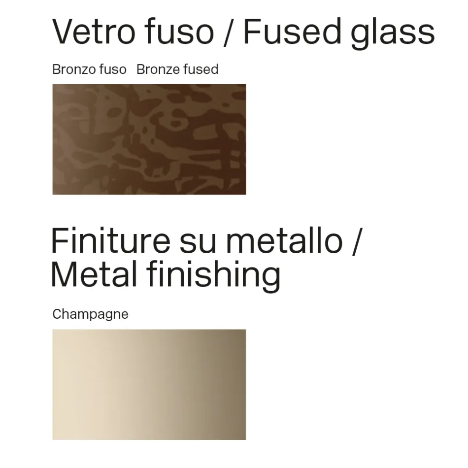 Italienischer Design-Esstisch aus Fusingglas in Bronze oder Rauchgrau - Moro Viadurini