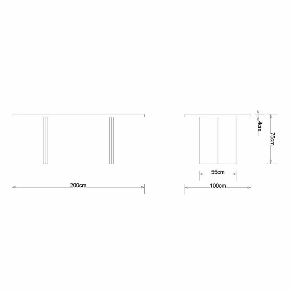Moderne Eiche Esstisch in Italien 200x100cm Paul gemacht Viadurini