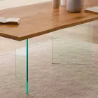 Moderner Esstisch aus geknoteter Eiche und Glas Made in Italy - Sibillo Viadurini