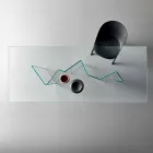 Moderner Esstisch aus extraleichtem oder geräuchertem Glas Made in Italy - Zufällig Viadurini