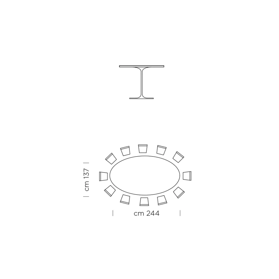 Ovaler Esstisch mit luxuriöser, in Italien hergestellter Fenix-Platte – Dollars Viadurini