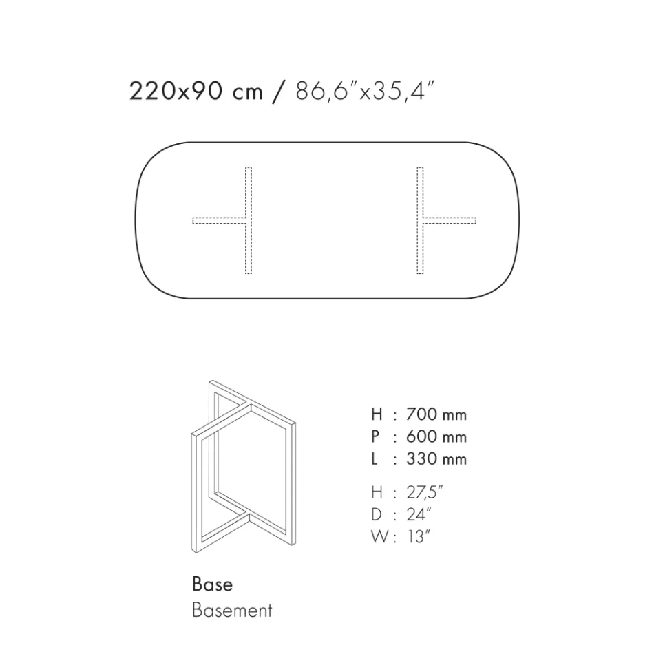 Ovaler Esstisch aus Feinsteinzeug und Metall Made in Italy - Emilio Viadurini