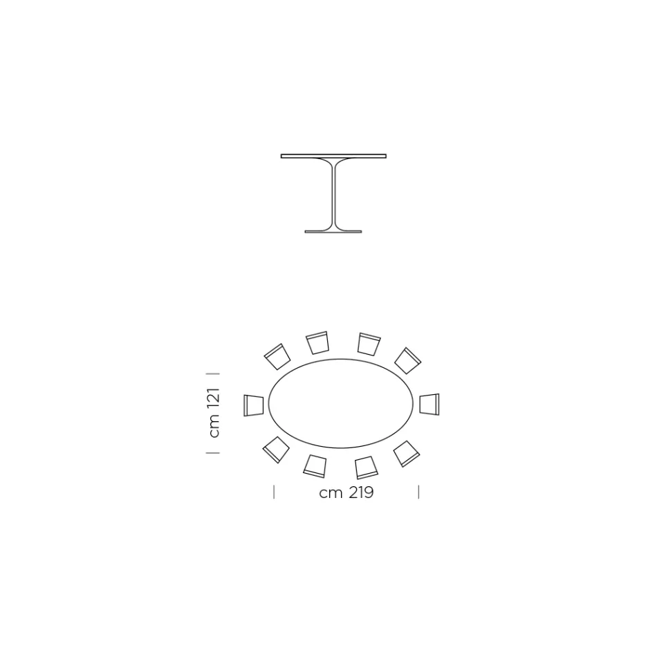 Ovaler Esstisch aus Laminat und Aluminium, hergestellt in Italien, Precious - Dollars Viadurini