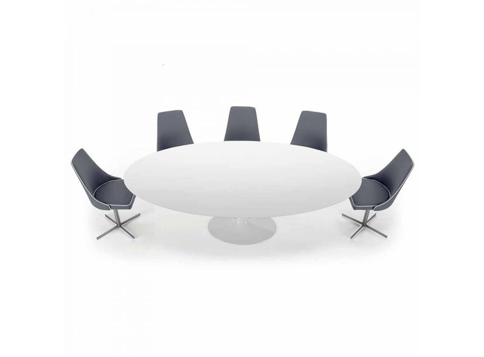 Ovaler Esstisch aus Laminat und Aluminium, hergestellt in Italien, Precious - Dollars Viadurini
