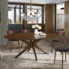 Ovaler Esstisch aus Mdf mit Massivholzstruktur - Fulmine Viadurini