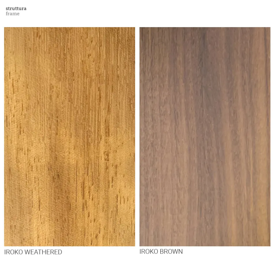 Garten-Esstisch aus Iroko-Holz und Steingut Made in Italy - Bresson Viadurini