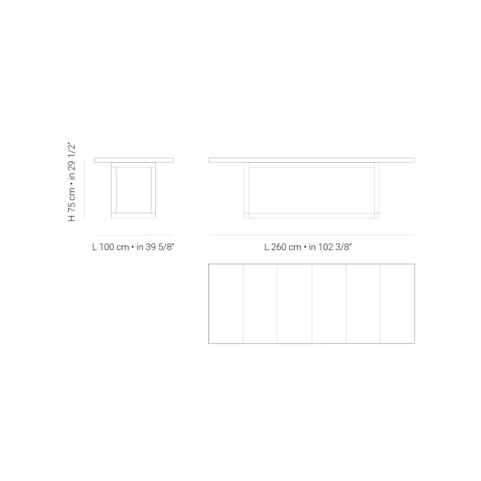Garten-Esstisch aus Iroko-Holz und Steingut Made in Italy - Bresson Viadurini