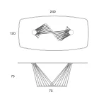 Esstisch Glasplatte und Metallseile Basis 2 Größen - Alariko Viadurini