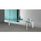 Esstisch Glasplatte und Massivholzbasis Made in Italy - Presino Viadurini