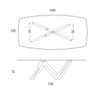 Esstisch Glasplatte und Polyurethanbeine 2 Größen - Stalto Viadurini
