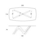 Esstisch Glasplatte und Polyurethanbeine 2 Größen - Stalto Viadurini