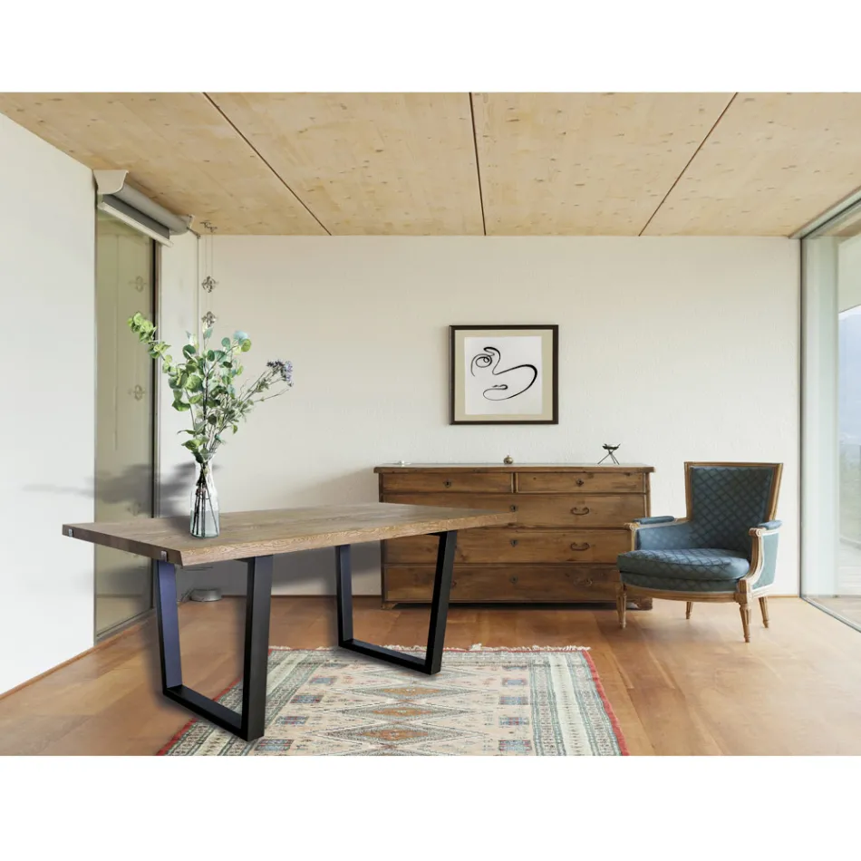 Esstisch verkleidet in Masellato-Asteiche Made in Italy - Pilar Viadurini